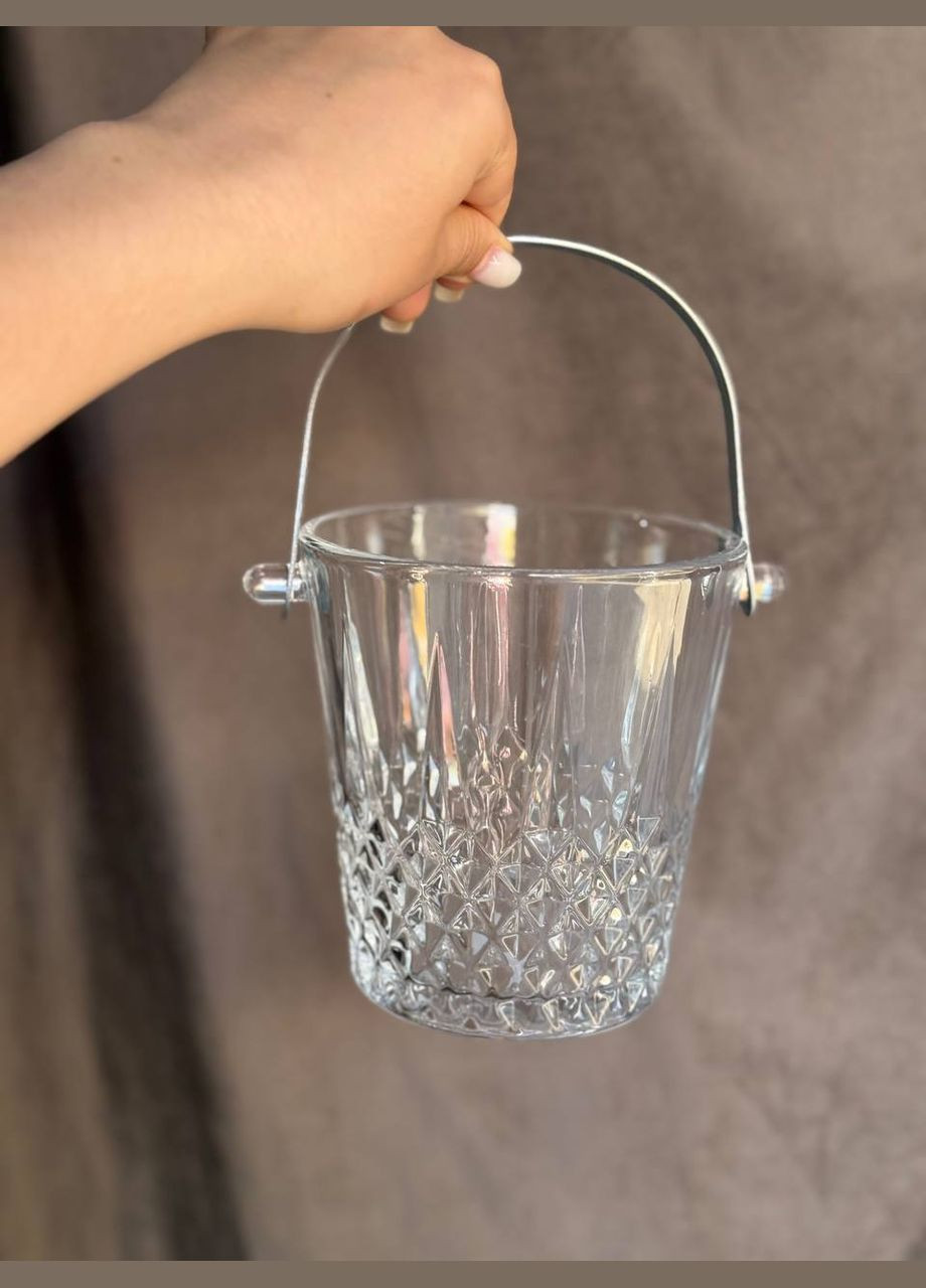 Ведро для льда Waterford Lismore стеклянное со щипцами 1 л Прозрачный HP-19-21GLASS Yiwu (338195376)