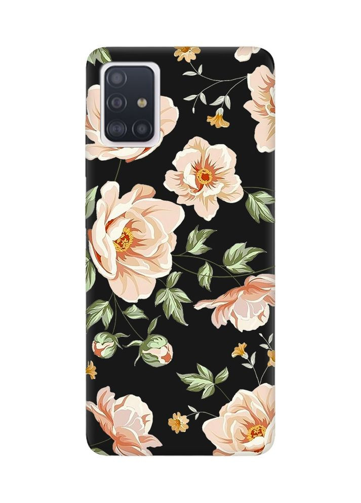Матовий чорний чохол на Samsung Galaxy A51:: Квіти пастельні (принт 277) Creative (360672369)