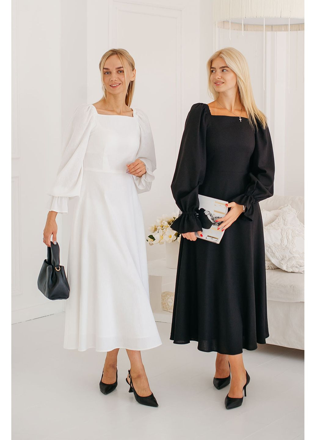 Чорна сукня dawn linen dress Lana Bryk однотонна