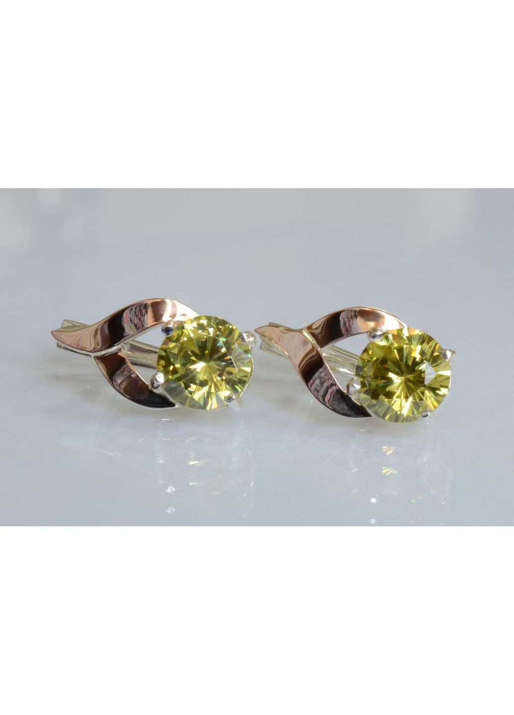 Срібні сережки з золотими пластинами Silver Style (367112521)