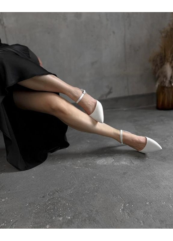 Golden Beach Білі туфлі на каблуку, білі туфлі на шпильці, туфлі слінгбеки білі код 5050 слінгбекі білий з штучна шкіра, — літо (349309470)