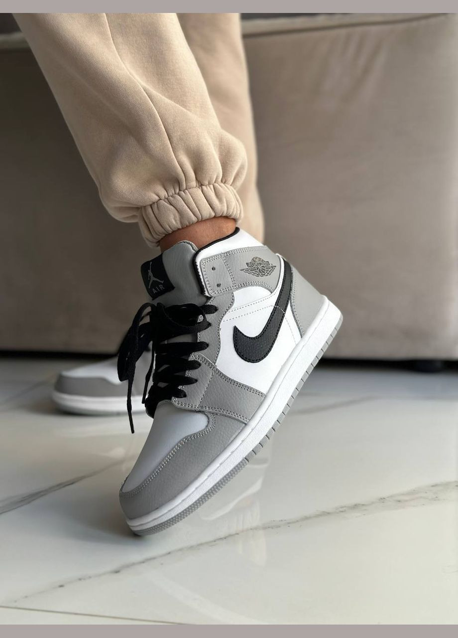 Кросівки зимові жіночі і чоловічі Nike Air Jordan 1 winter gray white fur | Найк Аір Джордан 1 сірі білі з хутром No Brand сірі зими (308072595)