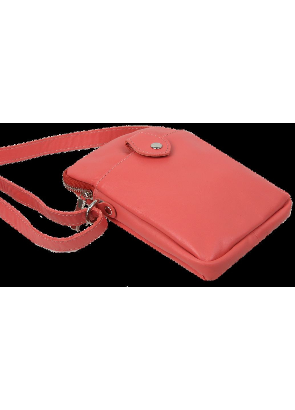 Небольшая женская кожаная сумка наплечная коралловая Borsacomoda (360893866)