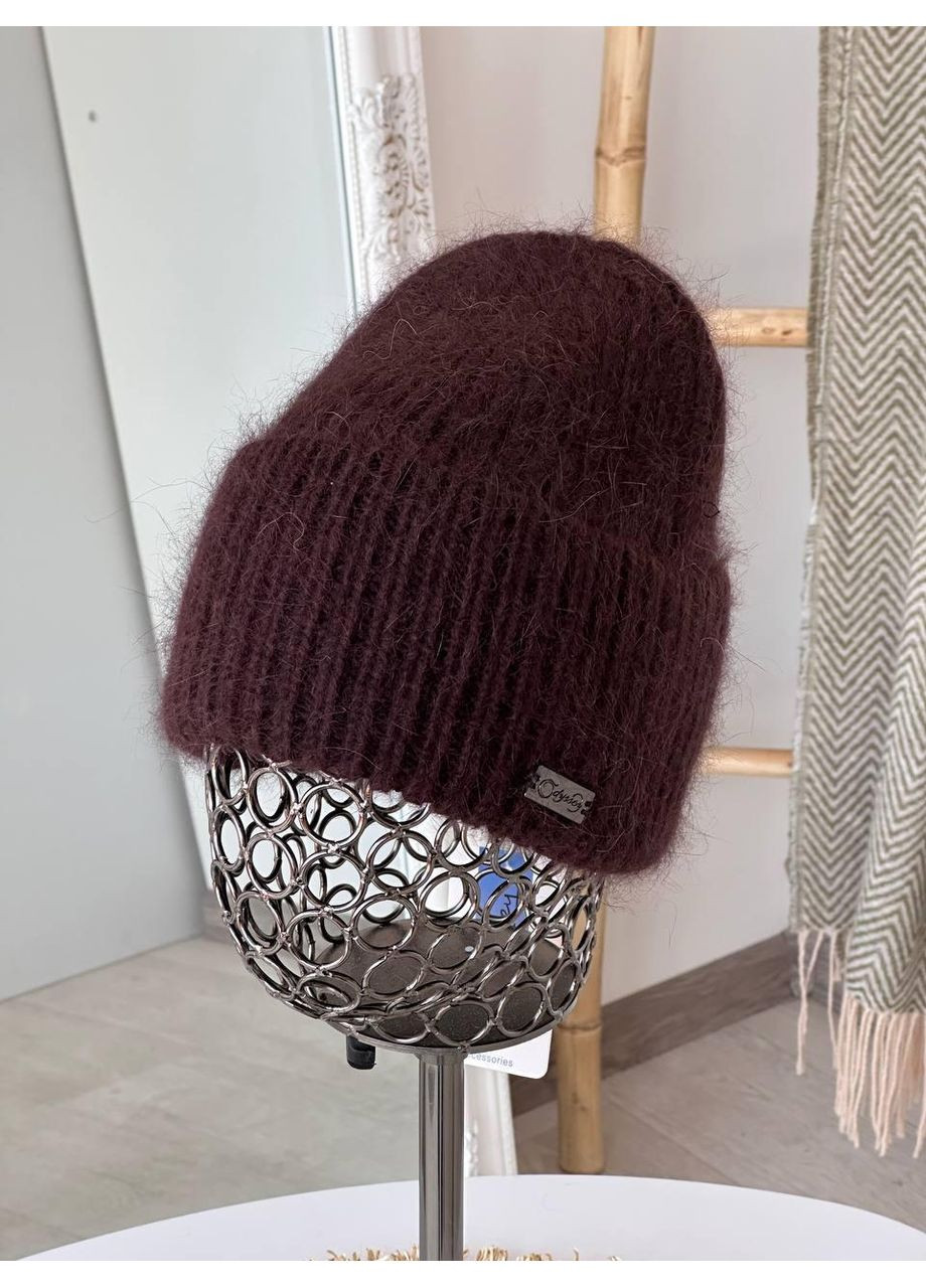 Тепла шапка з ангори в різних кольорах, Невисока лопатка. Мод: Стоун No Brand (362917484)