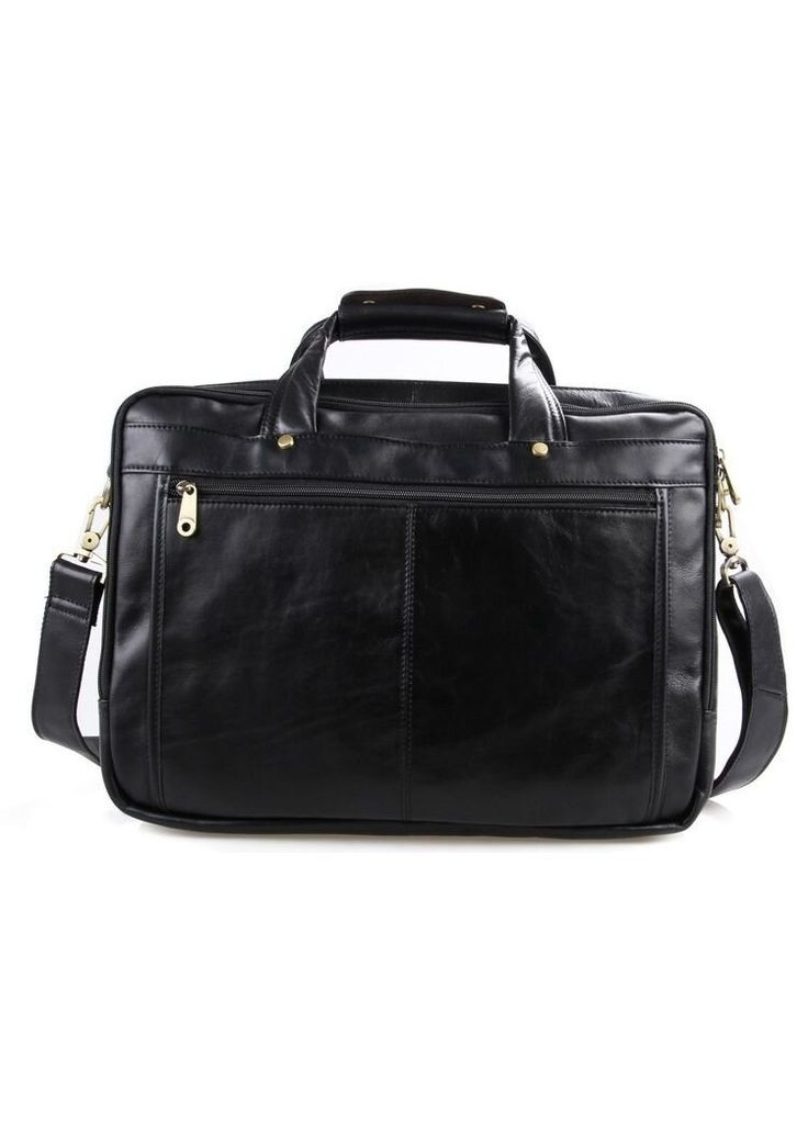 Чоловіча сумка для ноутбука 15.6 з натуральною шкірою та безліччю кишень чорна (sku_14242) No Brand (328922727)