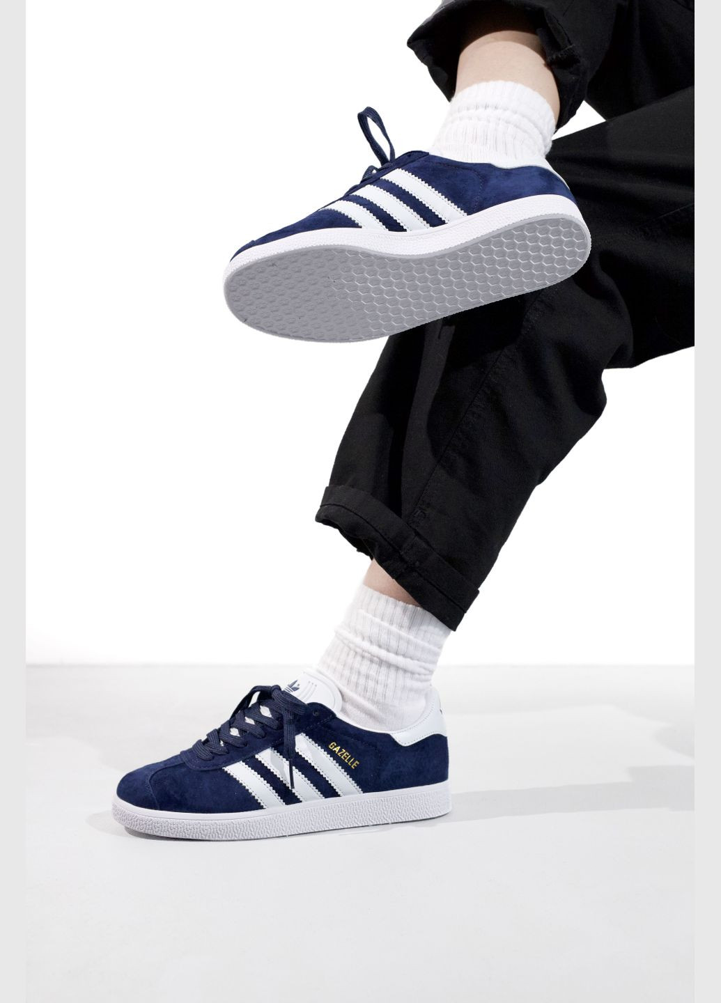 Синій Осінні кросівки чоловічі і жіночі adidas gazelle blue | адідас газель сині No Brand