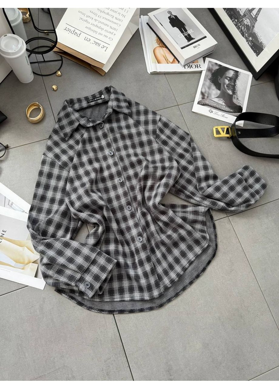 Серая повседневный рубашка в клетку Avanti с длинным рукавом