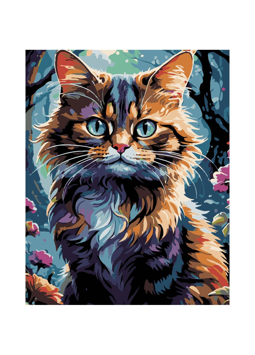 Картина по номерам "Кот в саду", акриловые краски для творчества, рисование см. Strateg (369760840)