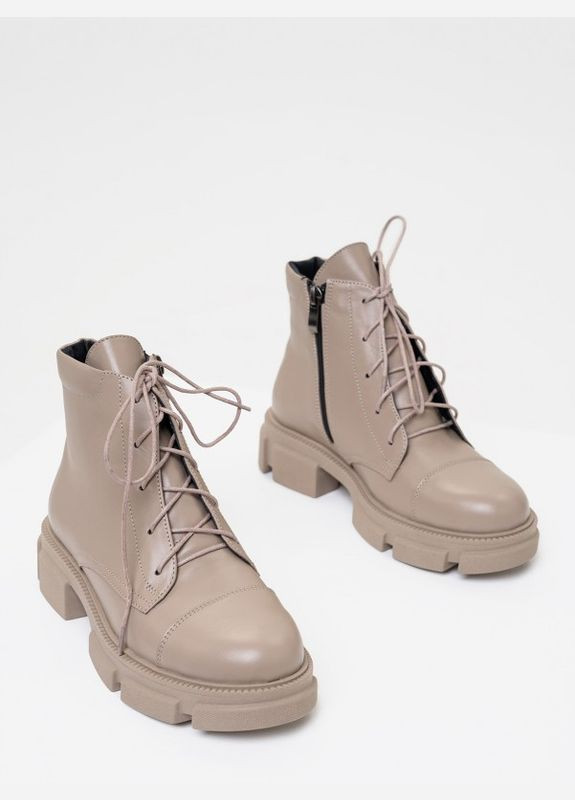 Бежеві класичні черевики з натуральної шкіри на байку ISSA PLUS (280939532)