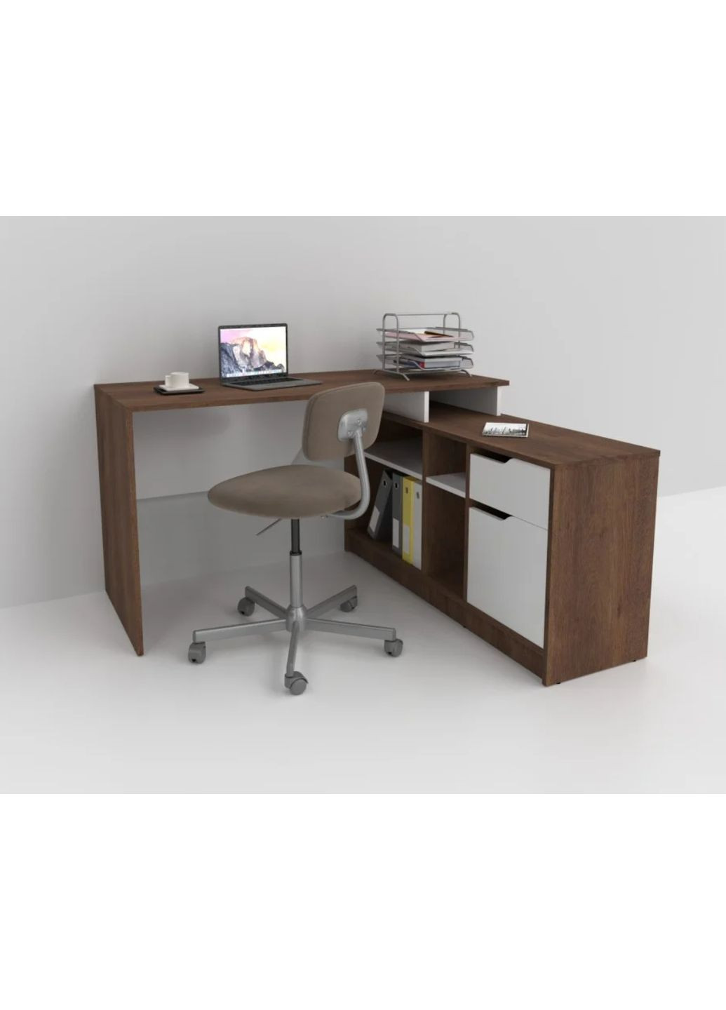 NORD 1R стіл письмовий дуб експресив бронзовий/білий діамант Intarsio (365461368)