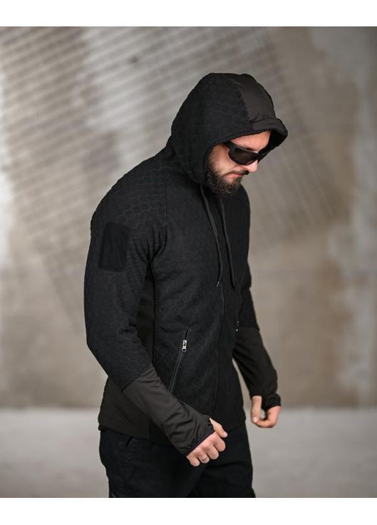 Тактична чоловіча тепла кофта на флісі чорна No Brand (367088283)