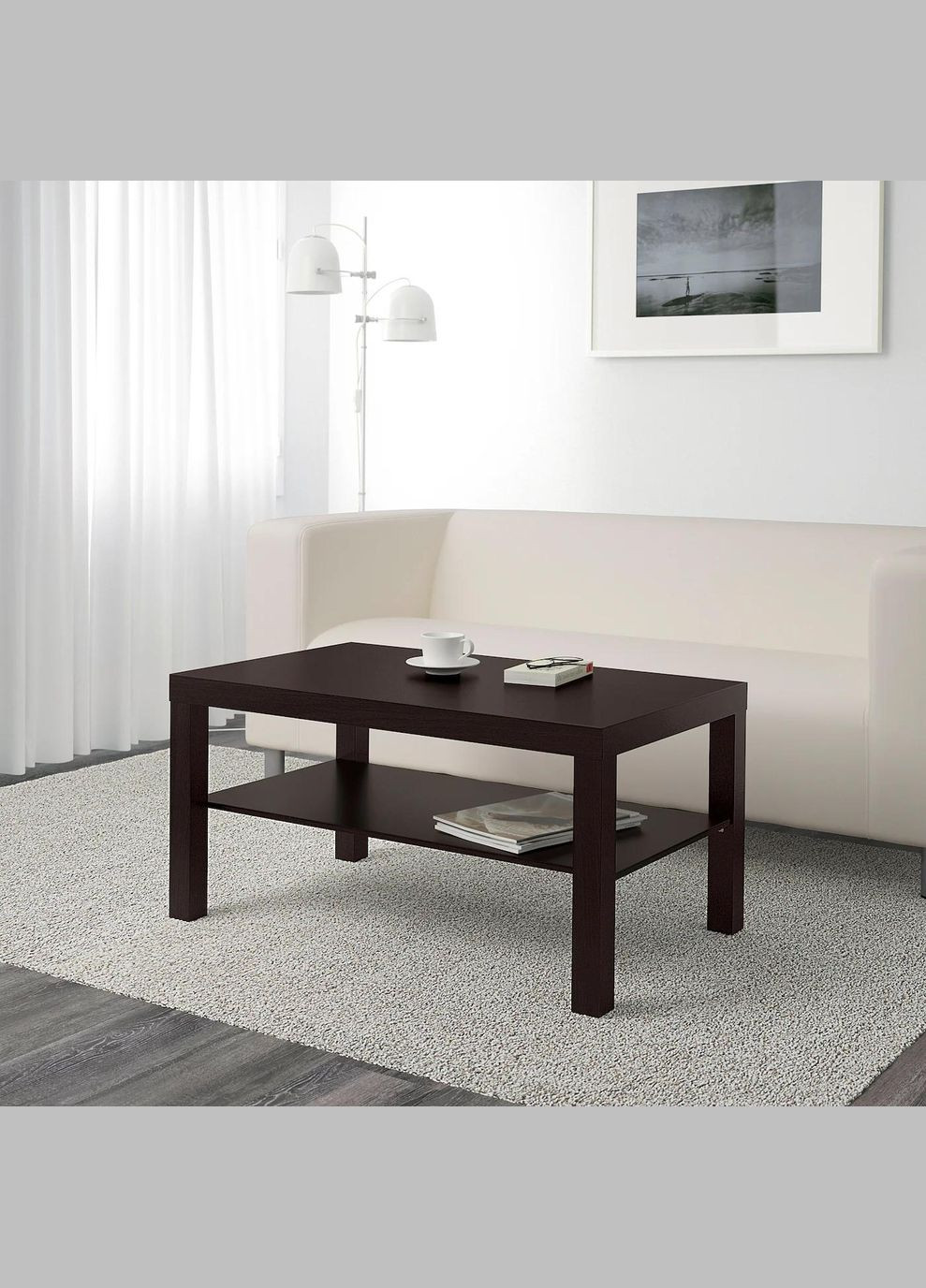 Журнальний столик ІКЕА LACK 90х55 см Чорнокоричневий (40104294) IKEA (267899282)