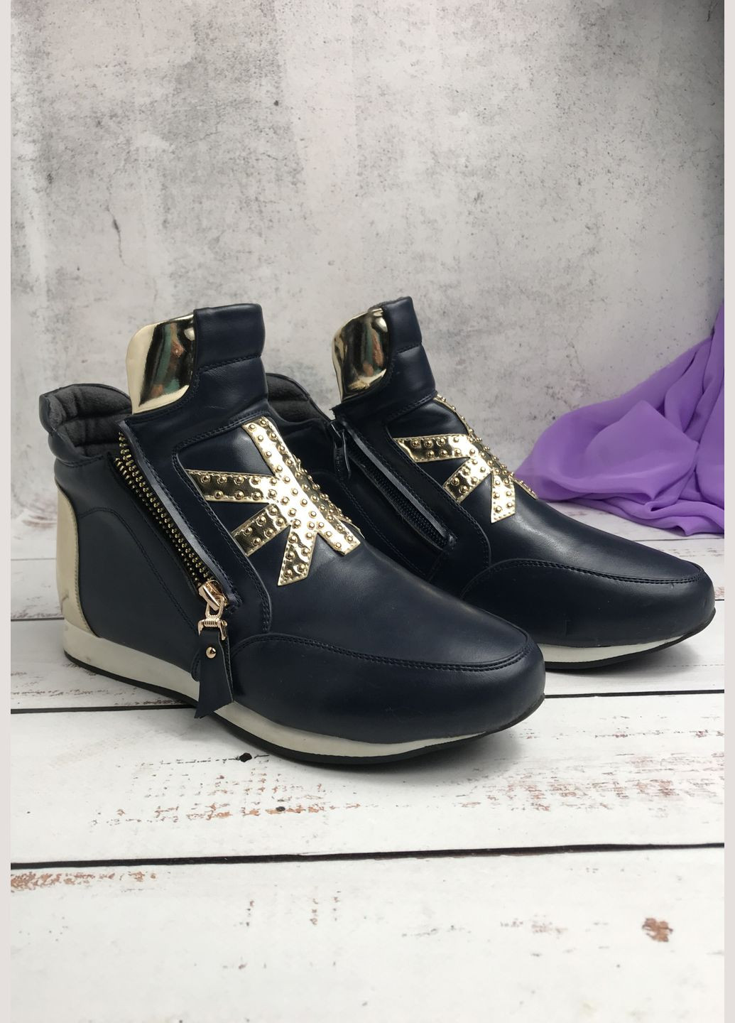 Черевики демісезонні дитячі для дівчинки Темно-синій (841) Meekone (347236057)