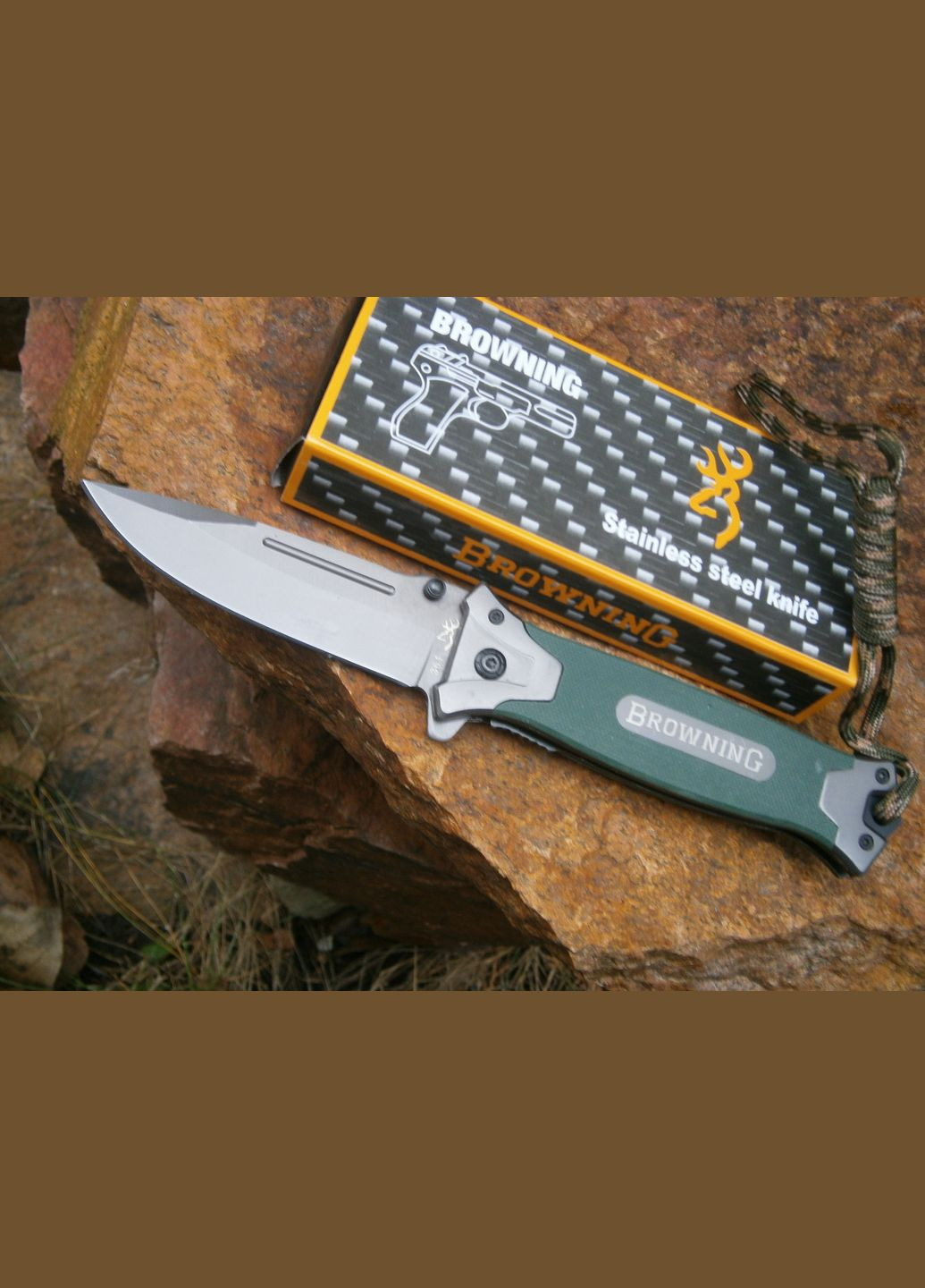 Ніж складаний АК 63 G10 Liner-Lock Аssist оливковий 22 см Brawning (315501886)