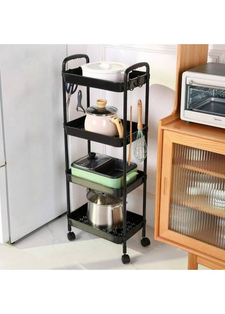 Етажерка органайзер на коліщатках полиця стелаж пересувний на колесах 4 яруси Home (360867134)