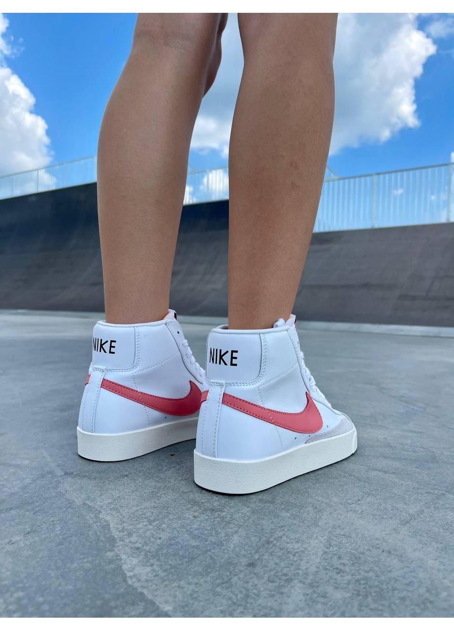 Білі Осінні кросівки чоловічі nike blazer white «coral logo» найк блейзер No Brand