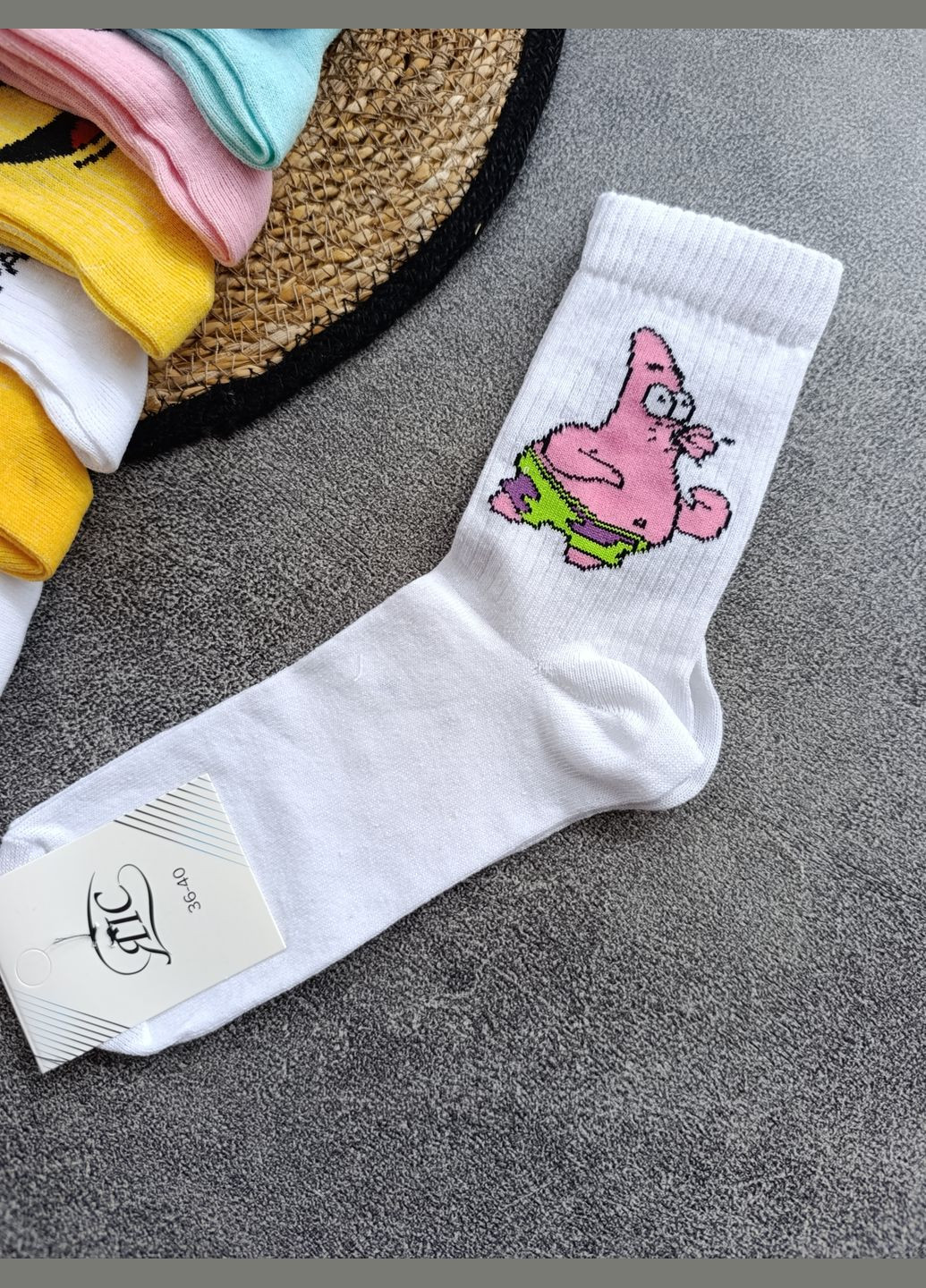 Білі 1 пара шкарпеток ЯІС персонажі (332660735)