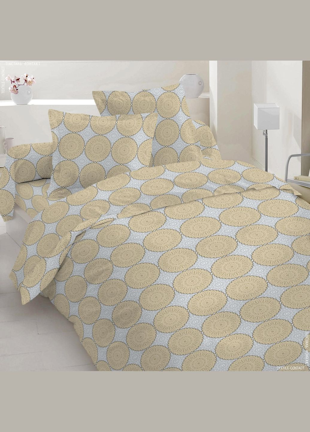 Двоспальний комплект постільної білизни 100% Бавовна180х220 см Vital-Textile Bl2-1043 (327794313)