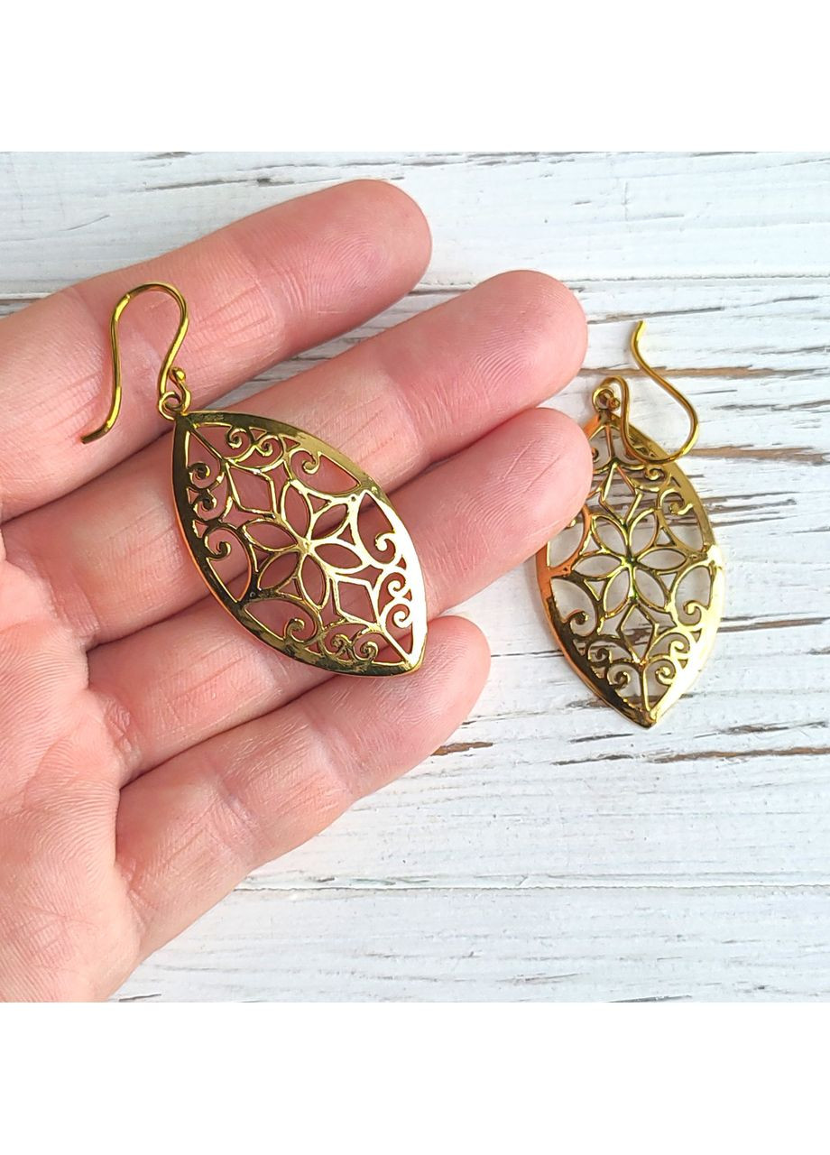 Этнические индийские ажурные серьги из латуни №4 No Brand (364202344)