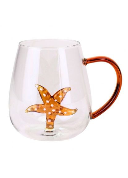 Скляна кружка з фігуркою Зірка 280 мл (4006-006) ELISEY (322580279)