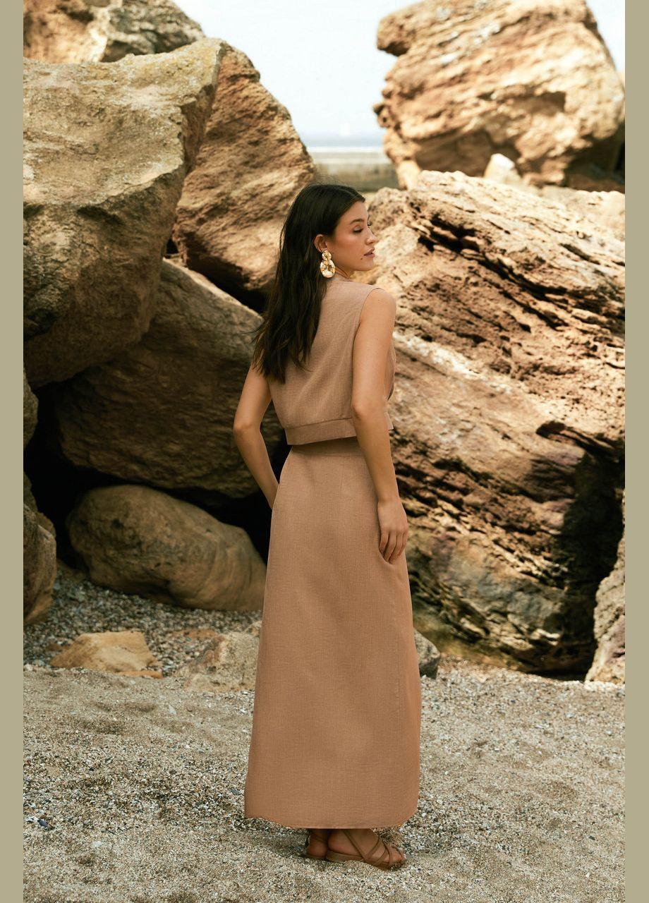 Спідниця на запах на гудзику. Бежевий Seventeen (345707891)