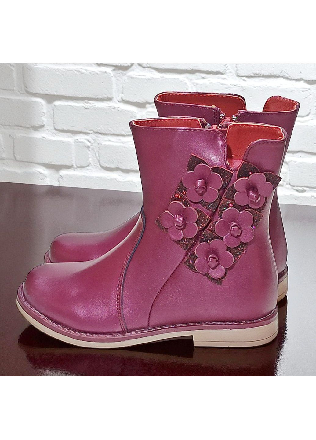 Фиолетовые повседневные осенние утепленные ортопедические демисезонные ботинки на флисе для девочки казка L&D