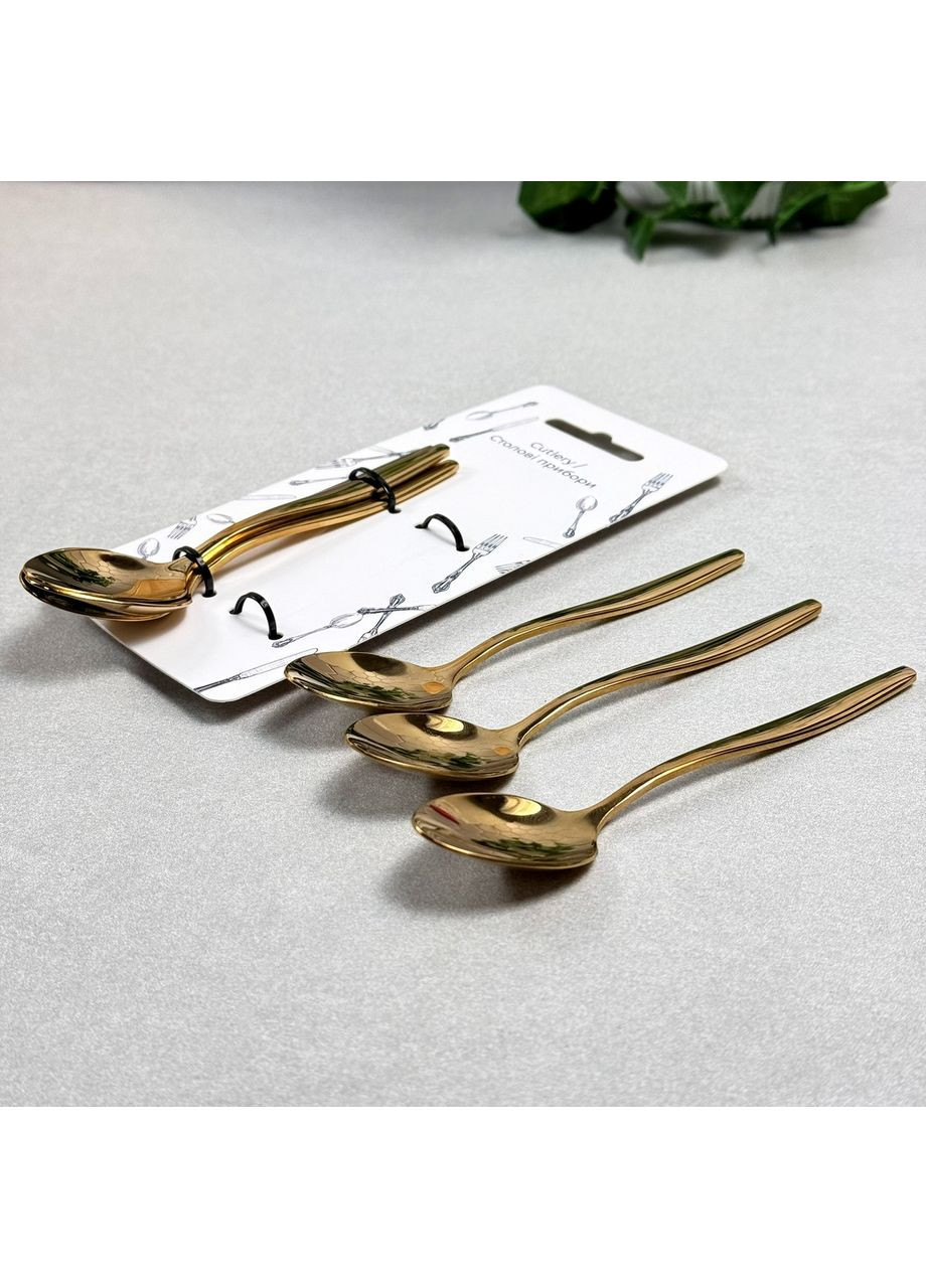 Набор кофейных ложек Adige Gold 4869, 6 шт GK (371683386)