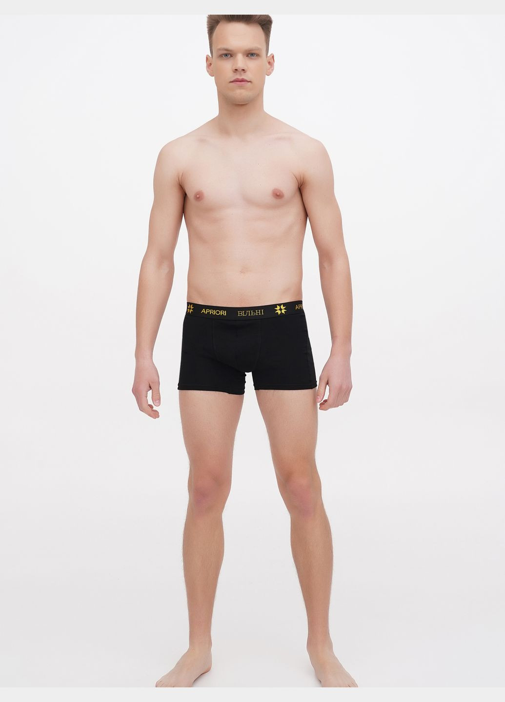 Набір бавовняні труси-ТРАНКИ VILNI - 2 штуки (морська хвиля/чорний) Apriori боксери (338620946)