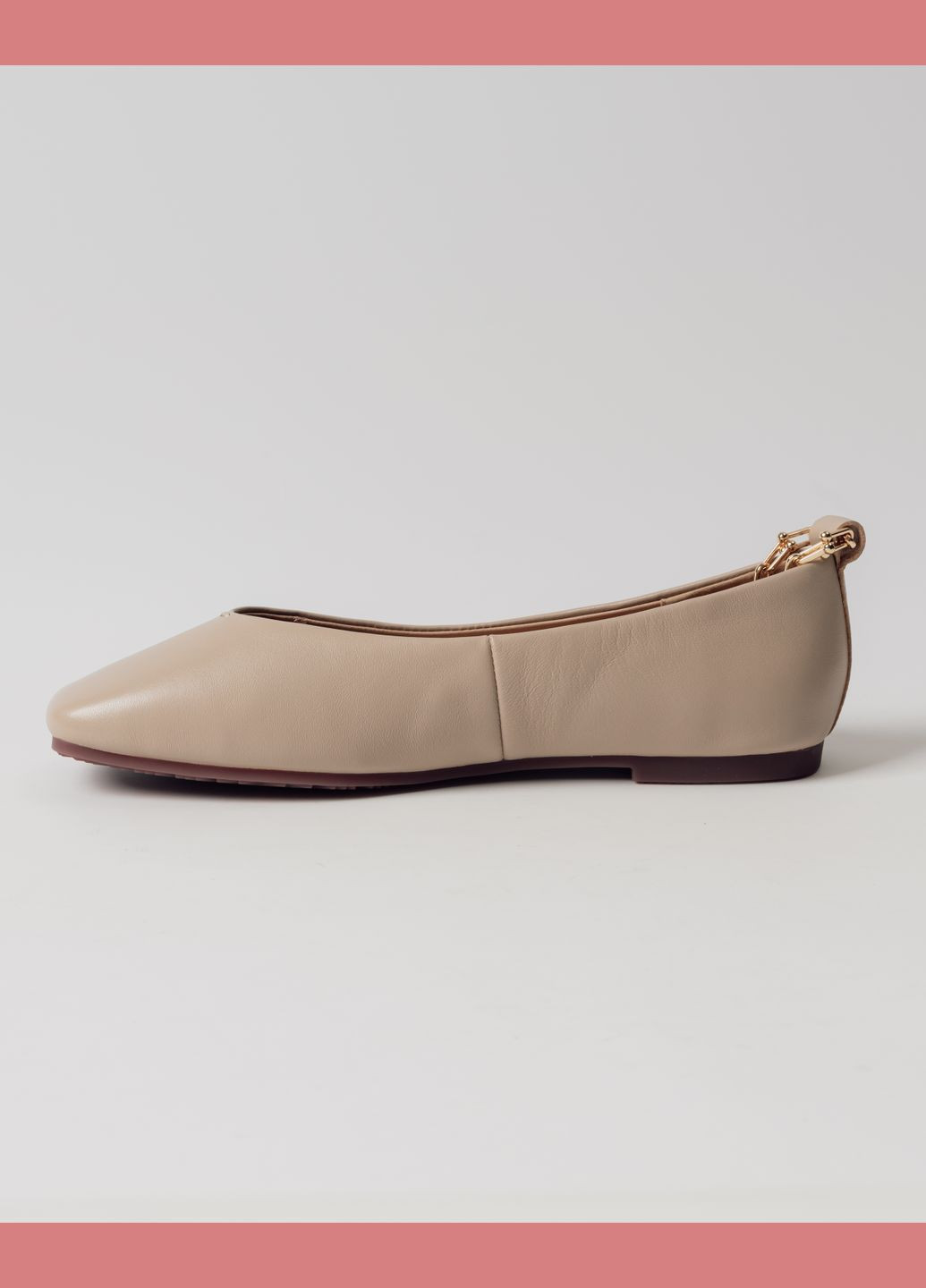 Женские балетки с цепочкой бежевые кожа Anna Lucci | бежевые цепочки натуральная кожа (329693021)