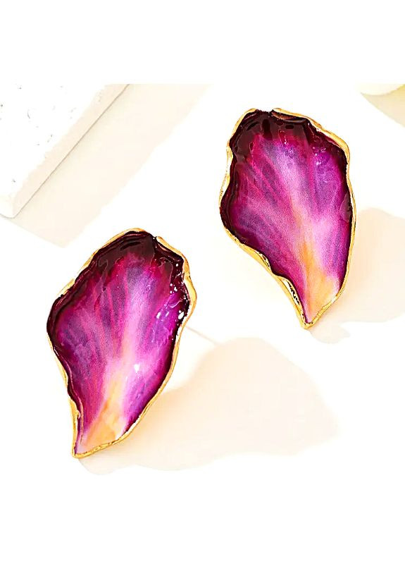 Сережки біжутерія акцентні яскраві великі листи No Brand (353968769)