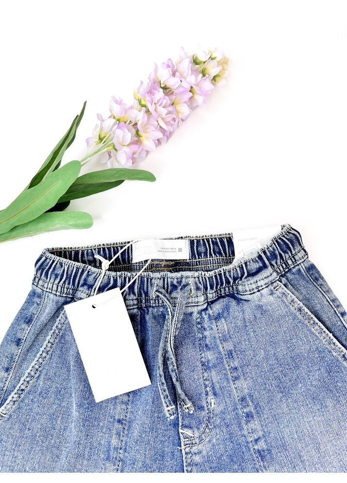Синие джинсы jogger 128 см синий артикул л1134 Zara