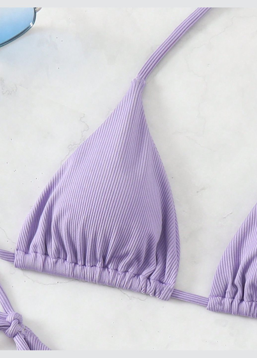 Ліловий літній купальник (ліф та трусики) роздільний SHEIN