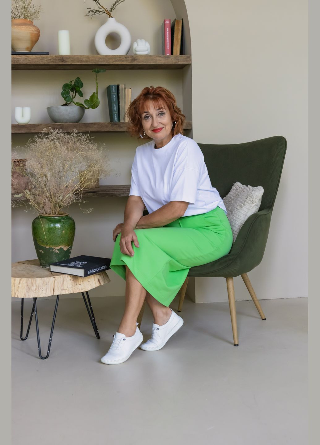 Салатовая кэжуал юбка CherryWave