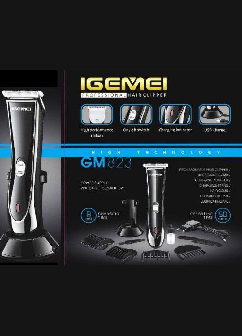 Професійна бездротова машинка IGEMEI GM 823 для стриження волосся й бороди Gemei (297331354)