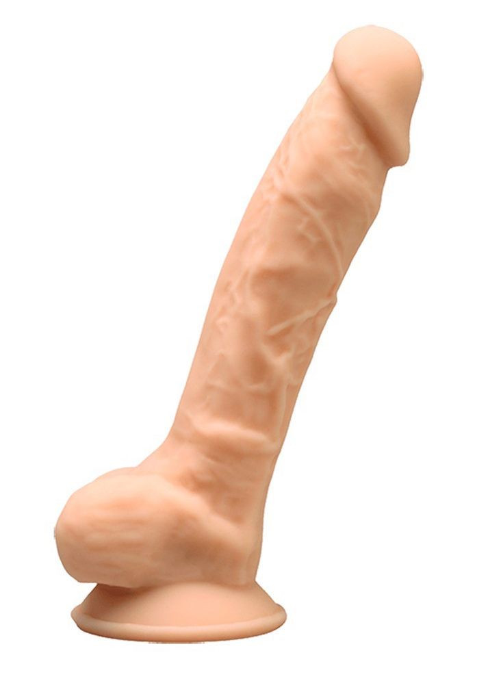 Фаллоимитатор термореактивный реалистичный с мошонкой Model 1 (7") на присоске, телесный Silexd (340455733)