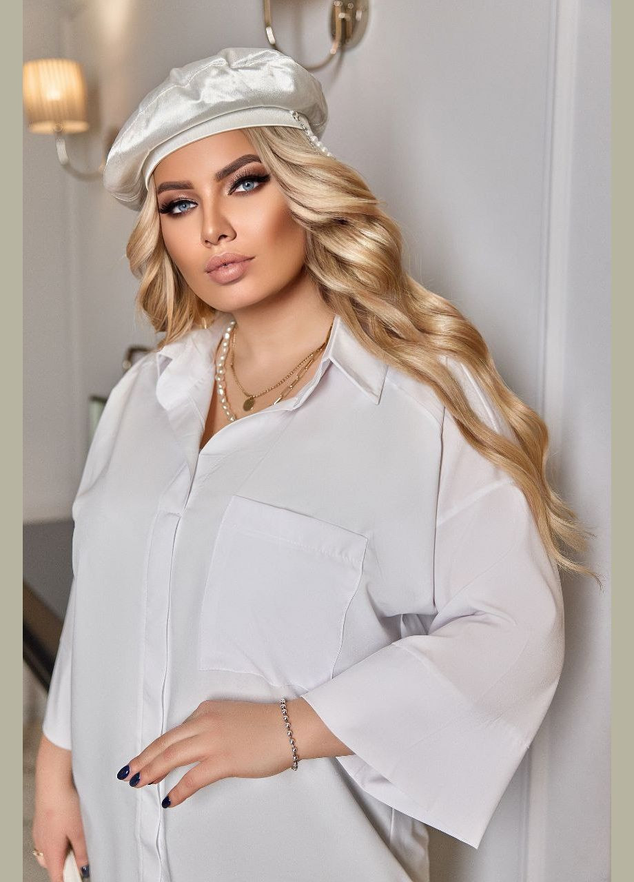 Біла стильна блуза вільного крою 🥰 No Brand