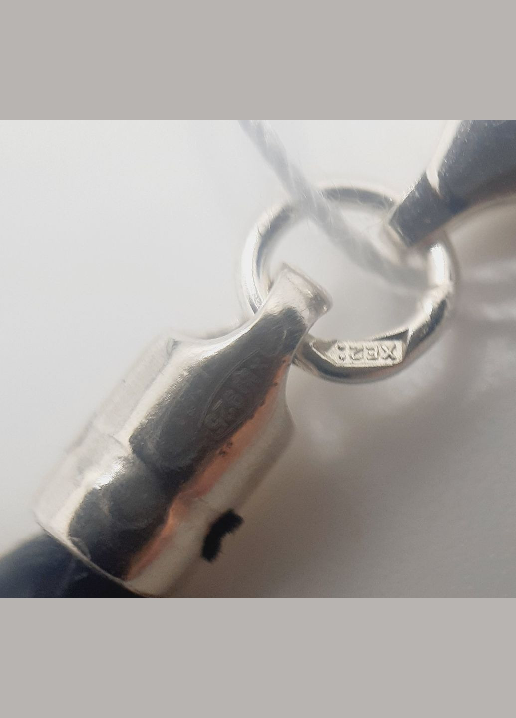 Ланцюжок срібло 925° 1,14г. 50 розмір шнур шкіряний чорний косичка () Elis-s 6010/3,0пл (307396187)