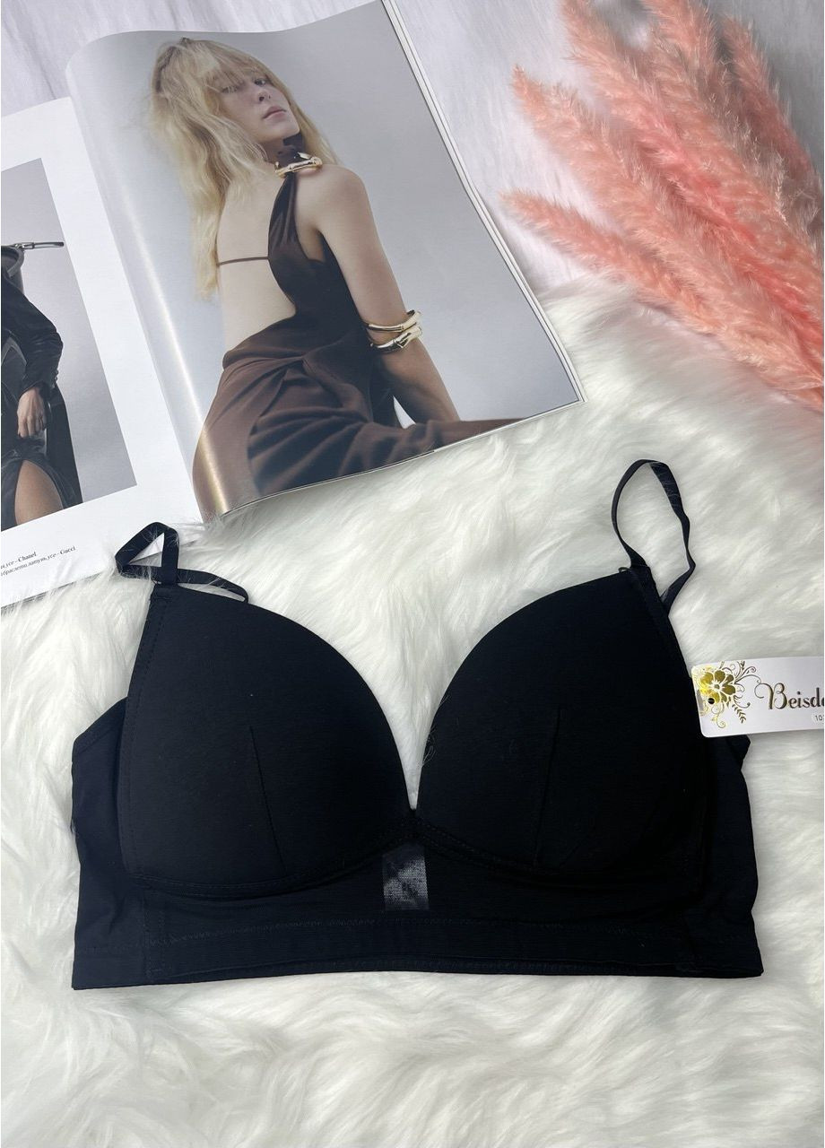 Чёрный топ топ из push up без косточек Beisdanna без косточек полиамид, эластан
