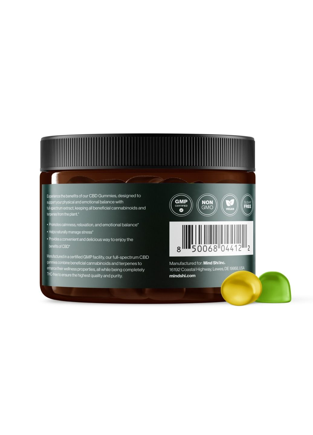 Магний цитрат CBD Gummies Full Spectrum 750 mg Apple & Lemon - 30 gummies Mind Shi (364201224)