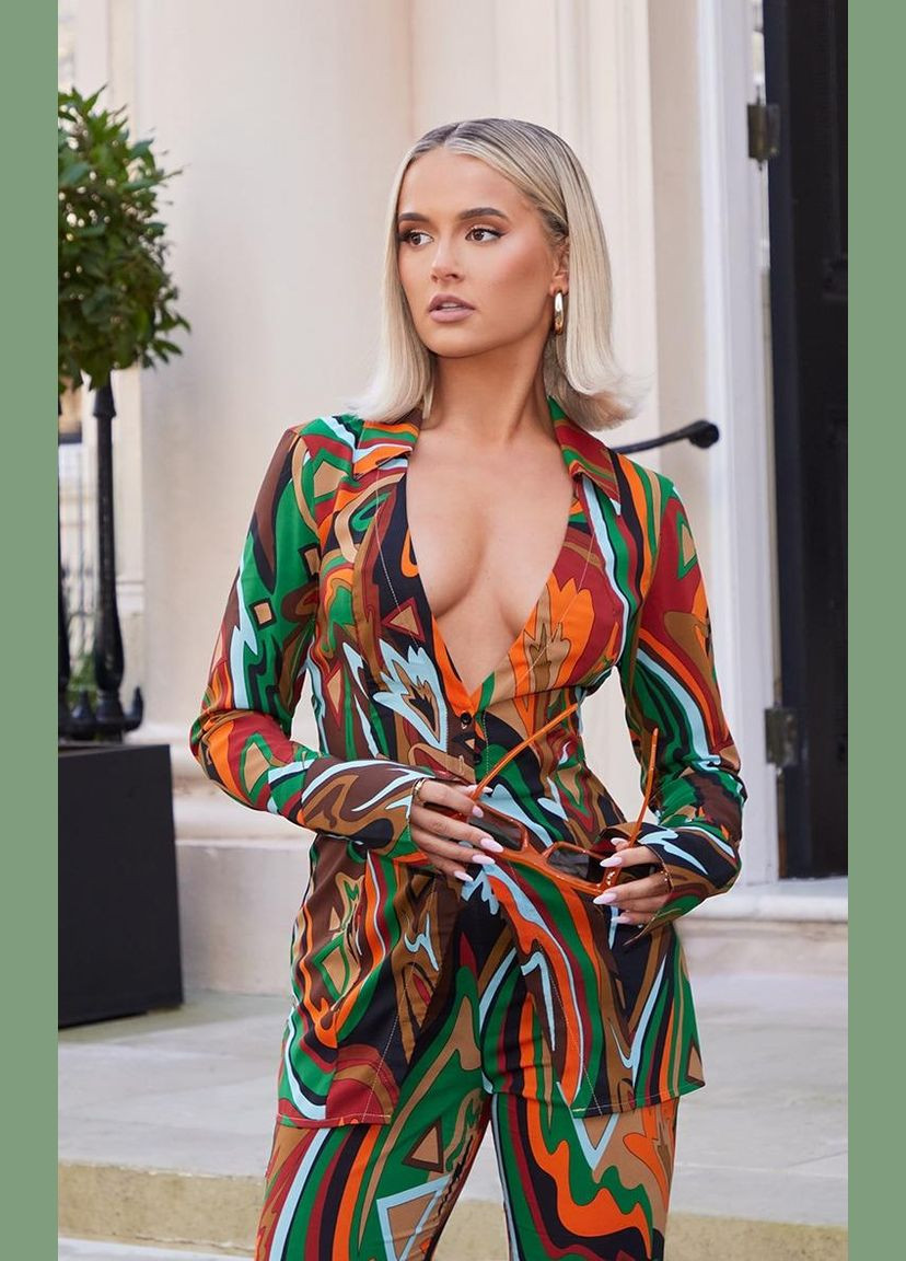 Коричневая блуза PrettyLittleThing