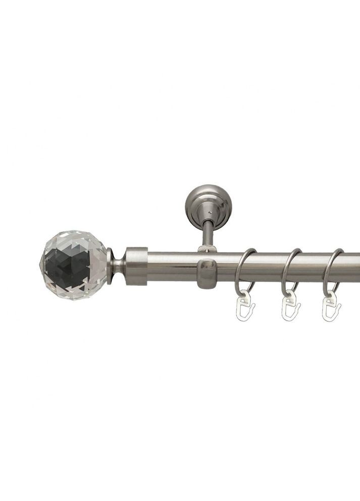 Карниз Люмиера металлический однорядный открытый гладкая труба Нержавеющая сталь 25 мм 200 см (7074848) ORVIT (300798384)