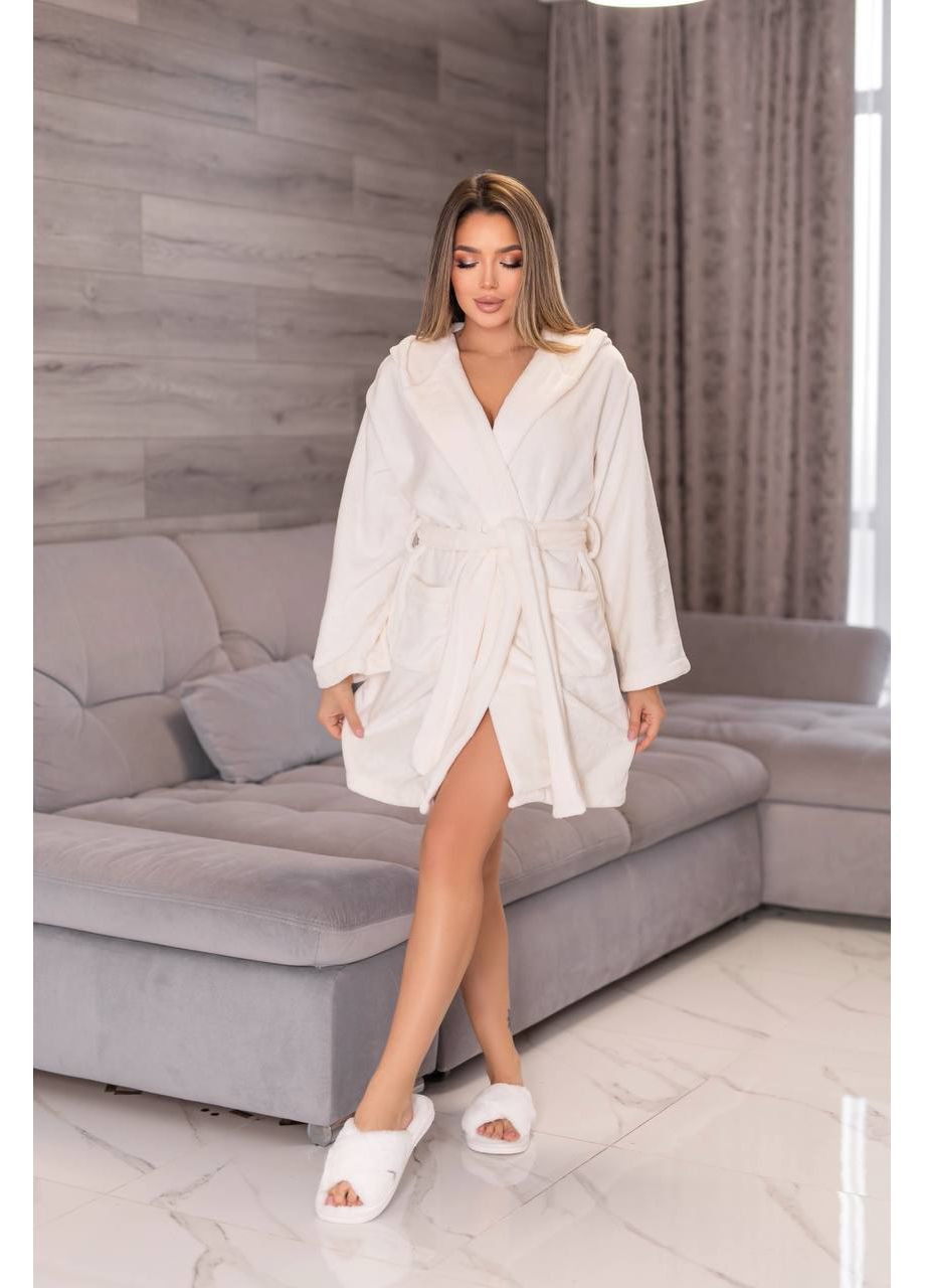 Женский махровый халат с капюшоном — ЗАМЕРЫ В ОПИСАНИИ Vione (370285376)