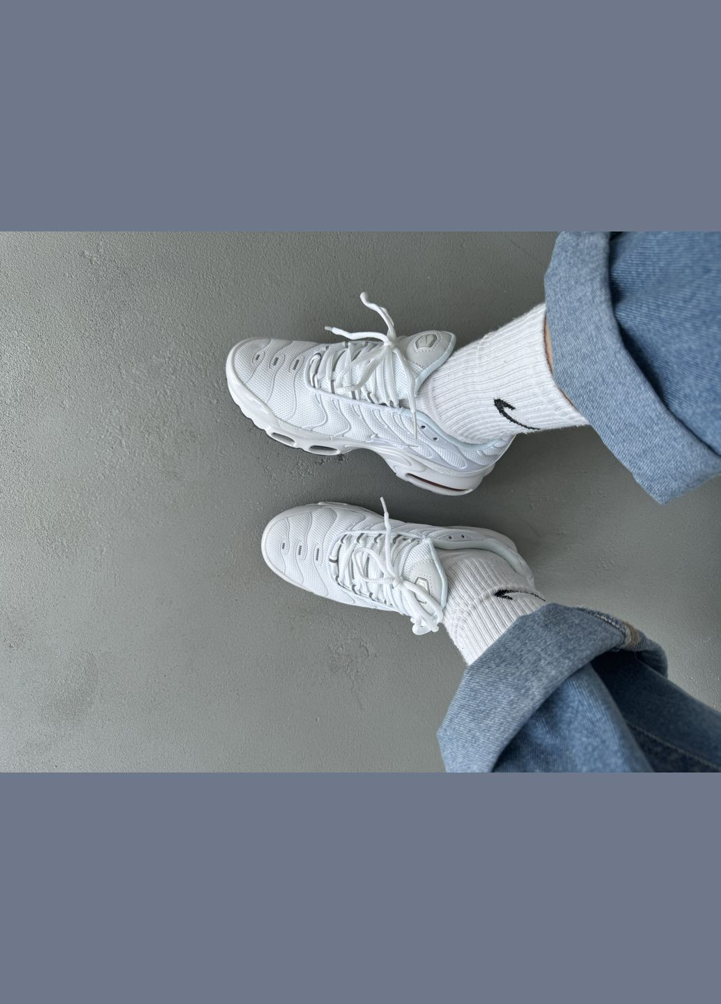 Білі Осінні кросівки чоловічі і жіночі nike air max tn plus white | найк аір макс тн плюс білі No Brand