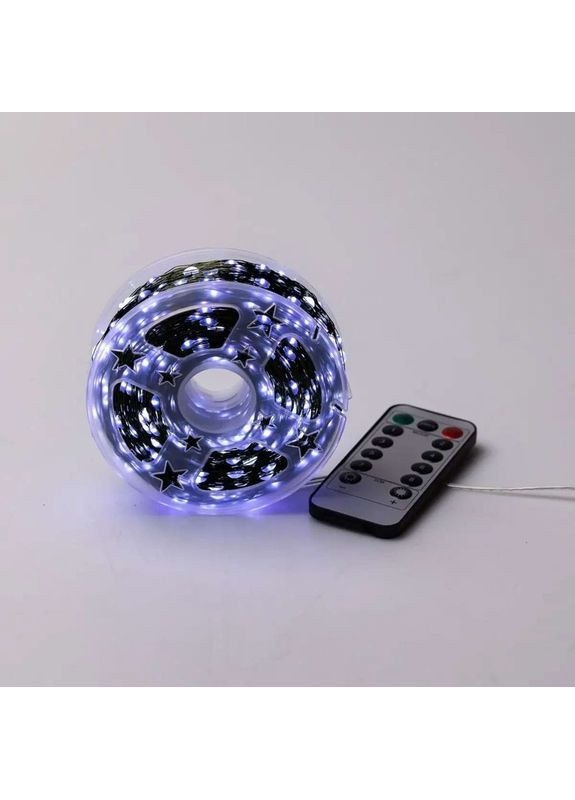 Гирлянда на елку роса белая 100 метров 1000 led на пульте светодиодная лед новогодняя от сети зеленый провод Garlando (365752111)