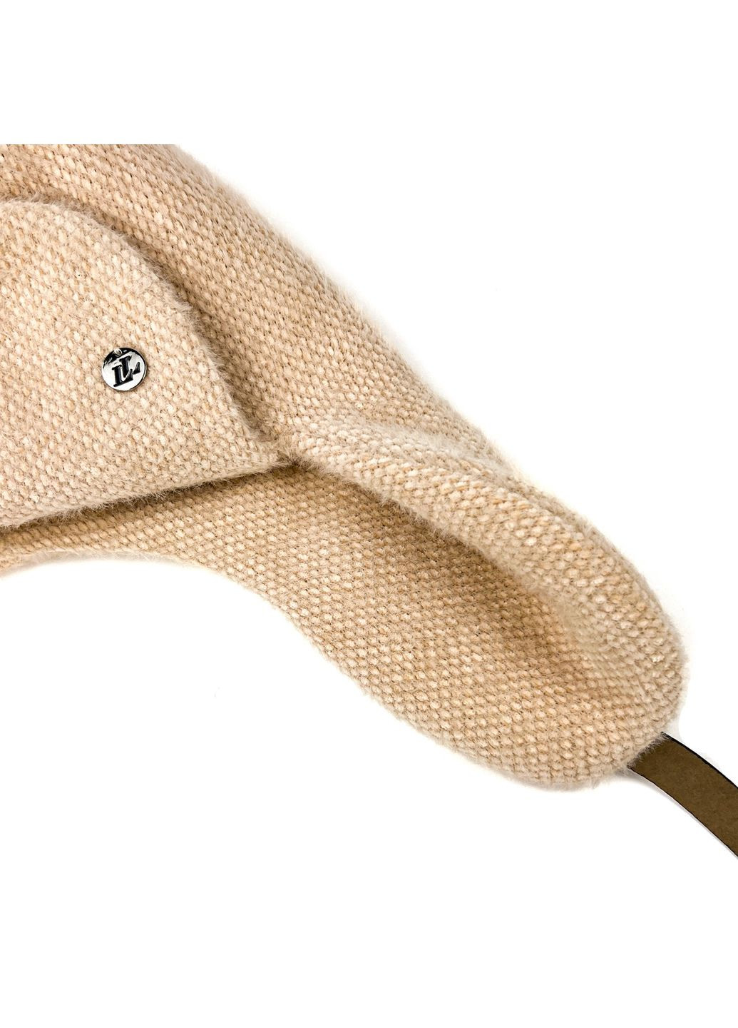 Шапка ушанка женская полиэстер бежевая ШЕРУ LuckyLOOK 674-226 (322793049)