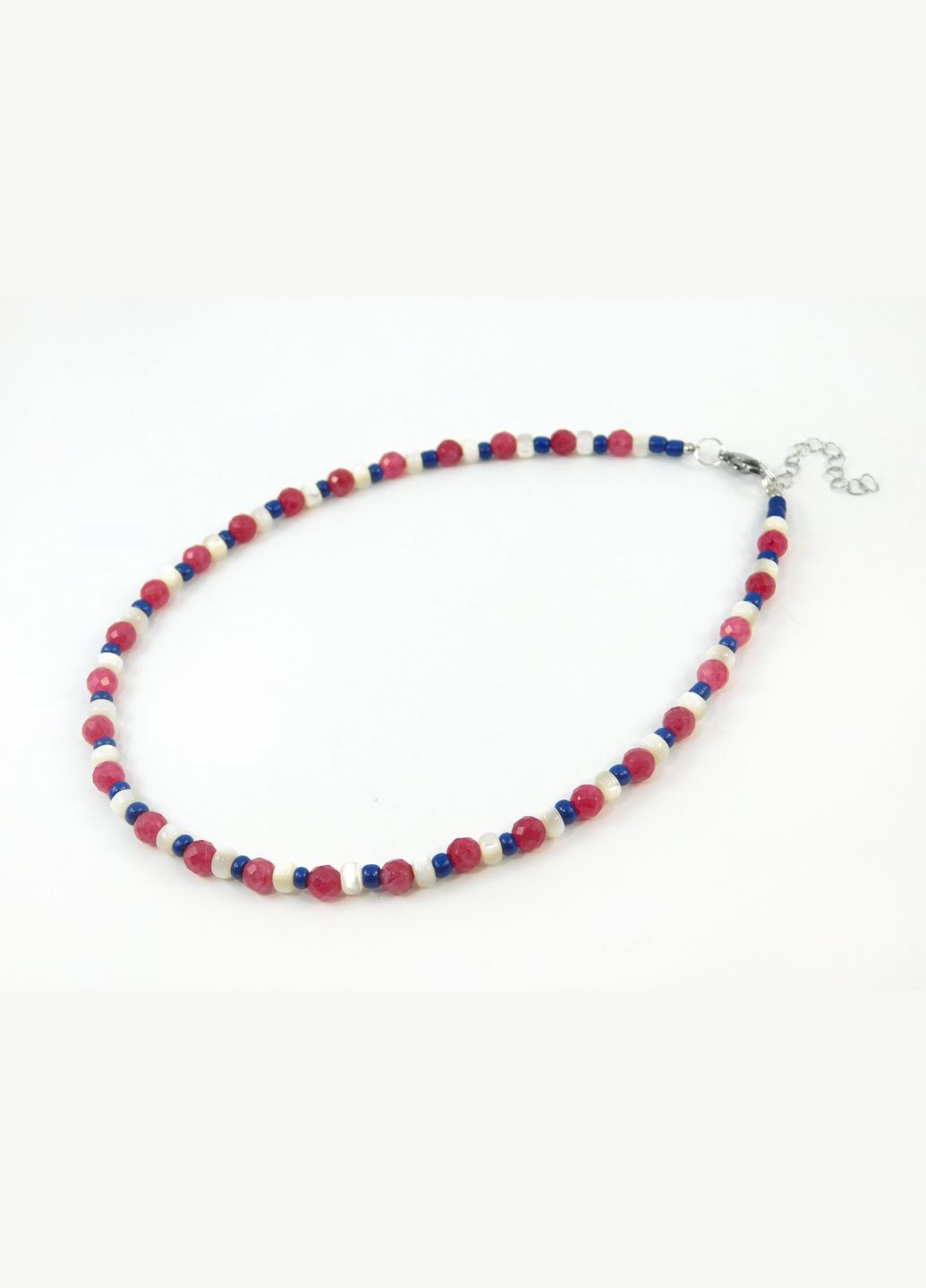 Эксклюзивные бусы "Смородина" Кварц грань, Перламутр рондель, синий бисер Fursa fashion (322315111)