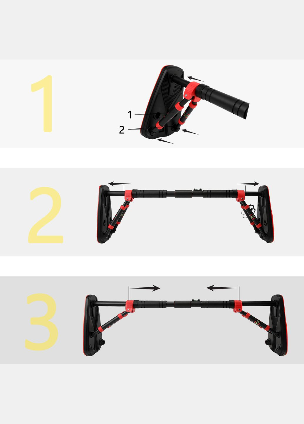Турник раздвижной Elite+ 80-120 см XR-0294 Black/Red Cornix (304995873)
