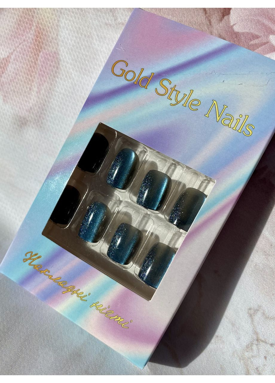 Накладні нігті котяче око, набір 30 шт No Brand (372114347)