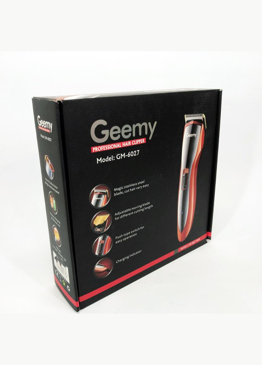 Машинка для стрижки волос Pro GM-6027, Хороший беспроводной триммер, Практическая машинка Gemei (364663761)