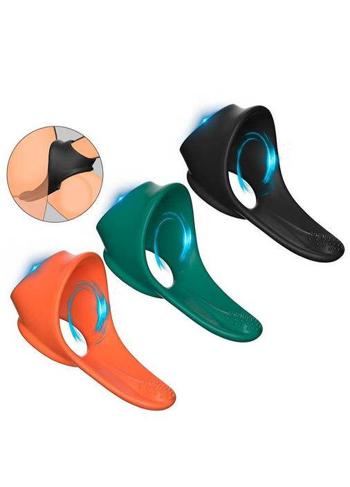 Двойное эрекционное кольцо со стимуляцией промежности зеленого цвета, которое будет стимулировать мужскую промежность. China (360604445)